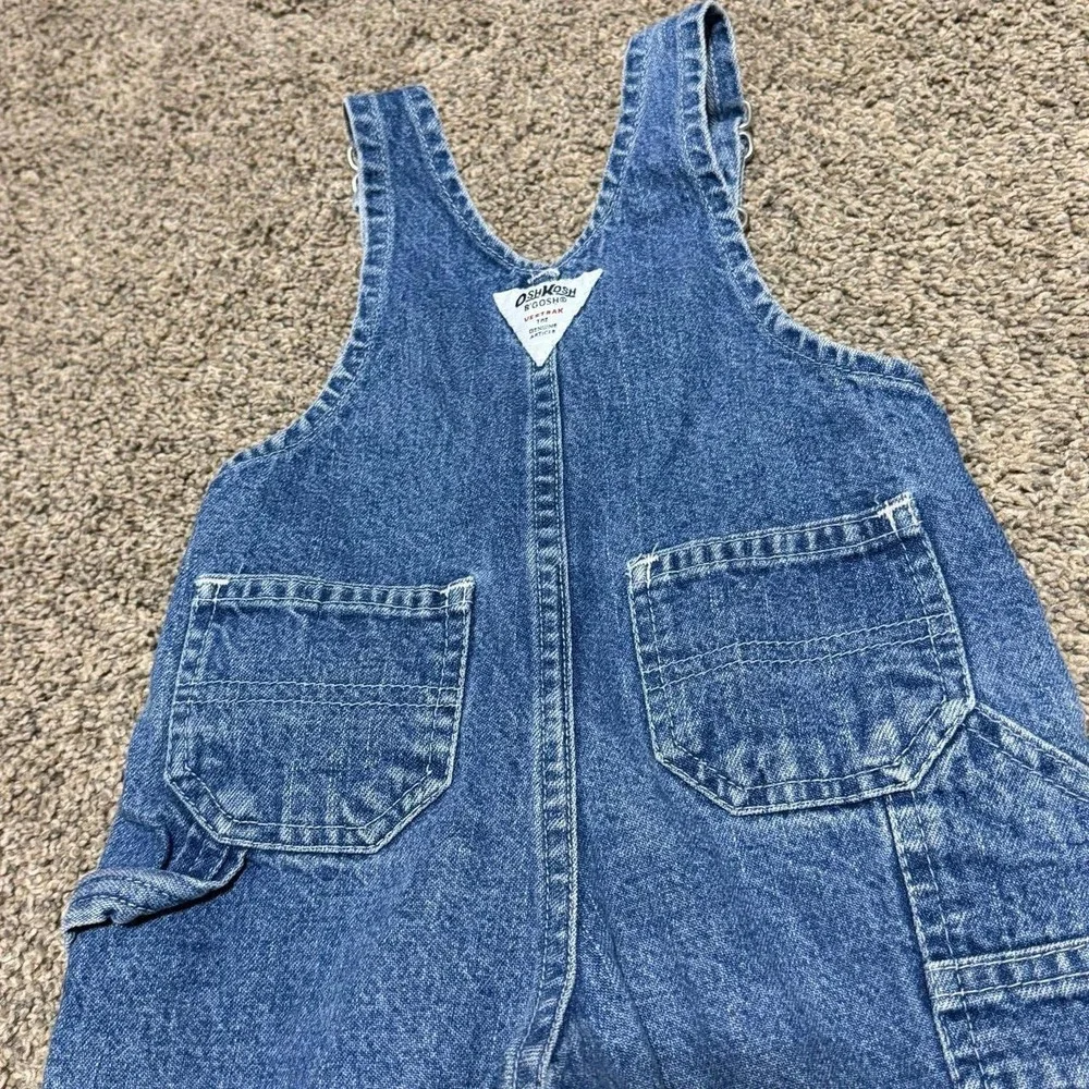 Vintage OshKosh B'Gosh Overalls 12 Months Blue Denim Bib Carpenter Baby